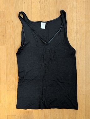Hanro Black V-Neck Tank Top